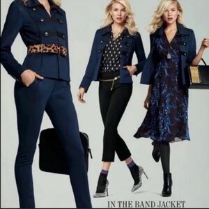 CAbi Like NEW The Band Navy Black Military Style Blazer Jacket Medium